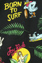 O'Neill Mens XL 44" Casual Black Slim-Fit Born to Surf Hawaiian Shirt