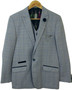 Cavani Boys Age 14 Blue Check Two Piece Jacket & Waistcoat Occasion Suit Set