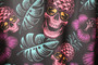 DRUIDS MENS 2XL PINEAPPLE SKULL GOLF POLO SHIRT PURPLE BLACK GREEN