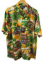 ALOHA JOE MENS XXL HAWAIIAN SURF BEACH SHIRT BLACK WHITE TROPICAL HOLIDAY