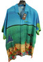 Happy Bay Mens Large Casual Blue Beach Hawaiian Parasail Dancers Tropical Shirt