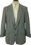 Vintage Dunn & Co Mens 41R Blue Teal Green Mix Houndstooth Wool Tweed Jacket