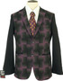 Cavani Mens Modern Small 36" Purple/Black/Green Slim Fit Jacket Blazer
