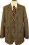 Vintage Tweed British Jape's 42" Long Green Mix Windowpane Tweed Jacket