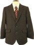 VTG PINSTRIPE DUNN & CO TWEED MENS S104/41" SHORT GREY/BLACK MIX SUIT JACKET