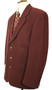 Vintage Burton 42" Long Maroon Black Mix Check Tweed Mens Jacket