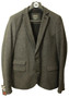 Burton Mens Small 35-38" Grey Herringbone Modern Short Style Tweed Jacket