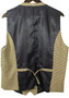 Cavani Brown Blue Mix Check 46R Mens Double Breasted Modern Waistcoat
