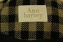 Vintage Ann Harvey Size 24 Checkered Brown/Black Mix Collarless Tweed Jacket