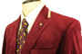 Cavani Mens Rouge Velvet Style 40" Dinner Tuxedo Modern Slim Fit Jacket