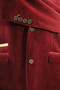 Cavani Mens Rouge Velvet Style 40" Dinner Tuxedo Modern Slim Fit Jacket