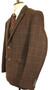 House of Cavani 44R Brown Check Slim Fit Tweed Modern Jacket