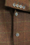 House of Cavani 44R Brown Check Slim Fit Tweed Modern Jacket