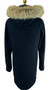Joules Blue Hooded Faux Size 6 Ladies Wool Navy Blue Winter Ladies Coat