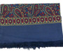 Vintage Tootal Blue Paisley Floral Gold Label Gents British Scarf