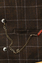 House of Cavani 40R Brown Double Breasted Brown Check Chained Modern Waistcoat