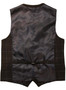 House of Cavani 40R Brown Double Breasted Brown Check Chained Modern Waistcoat