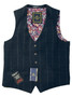 House of Cavani 34R  Blue Box Check Mens Modern Tweed Waistcoat BNWT