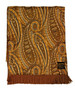 Vtg British Duggie Imperial Bronze Mix Paisley Wool Backed Scarf & Carrying Case