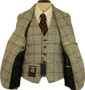 HOUSE OF CAVANI 36R GREY BOX CHECK 2 PIECE SUIT JACKET & WAISTCOAT BNWT