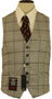 HOUSE OF CAVANI 36R GREY BOX CHECK 2 PIECE SUIT JACKET & WAISTCOAT BNWT