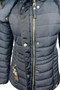 Joules Blue Gosway Padded Size 8 Quilted Faux Fux Detachable Hooded Jacket