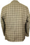 House of Cavani 46R Brown Check Linen Blend Tweed Modern Jacket