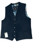 House of Cavani 48R  Blue Mens Modern Tweed Waistcoat
