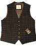 House of Cavani 46R  Blue Box Check Mens Modern Tweed Waistcoat