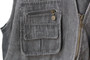 JINTEO VINTAGE GREY LARGE DEMIN UTILITY VEST SHOOTING FISHING MULTI POCKET