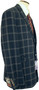 Cavani Mens 40R Blue Beige Check Jacket & Waistcoat Two Piece Suit Set BNWT