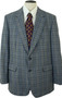 DAKS Mens 42 Blue Long Check Tweed Vintage Jacket Blazer Smart Classic