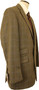 FARAH MENS 44" LONG BROWN MIX CHECK SUIT JACKET