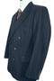 Vtg Aquascutum Mens Blue 42" Double Breasted Pinstripe Tailored Blazer