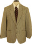 VTG BROWN MIX  BRITISH MENS 40" SHORT CHECK TWEED JACKET