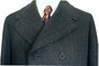 Aquascutum 40R Blue Double Breasted Scottish Cheviot Tweed Mens Vtg Overcoat