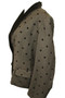 Vintgae Jaeger Ladies Size 16 Poker Dot Grey Black Spotted Velvet Collar Jacket