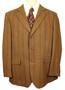 Lubiam Italian Brown Windowpane 44R Mens Tweed Wool Jacket Blazer