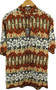 Aloha Hut Mens Large Brown Mix Hawaiian Shirt