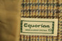 Vintage Equorian Ladies Size 12 Brown Check Plaid Double Breasted Tweed Jacket