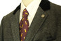 Marc Darcy 40R Charcoal Tweed Velvet Collar Races Smart Modern Overcoat