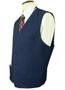 Blue Mens Herringbone 3-Piece 44" Jacket & Waistcoat W38 L33 Trouser Suit Set