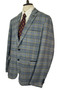 Marc Darcy Blue 48" Blue Tan Watson Modern Tweed Smart Jacket * Long Sleeve*