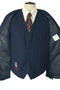 Blue Mens Herringbone 3-Piece 44" Jacket & Waistcoat W38 L33 Trouser Suit Set