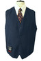 Blue Mens Herringbone 3-Piece 44" Jacket & Waistcoat W38 L33 Trouser Suit Set
