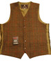 Vintage Clandar British 38" Brown Check Tweed Waistcoat