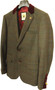 Marc Darcy 34R Moss Green Velvet Collar Check Jacket & Waistcoat Set