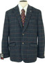 Cavani Mens 42R Blue Box Check Tweed Jacket Casual Smart Occasional Jacket