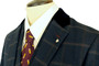 House of Cavani 36R Blue Check Velvet Collar Check Jacket & Waistcoat Set