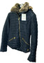 Joules Hooded Gosling Navy Blue Size 6 Womens Padded Faux Fur Jacket